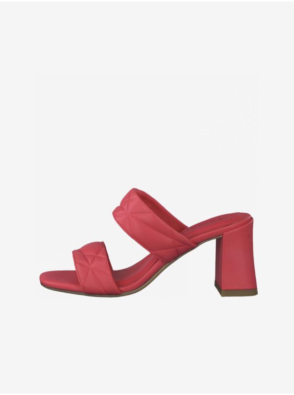 Dark pink heeled slippers Tamaris - Women's