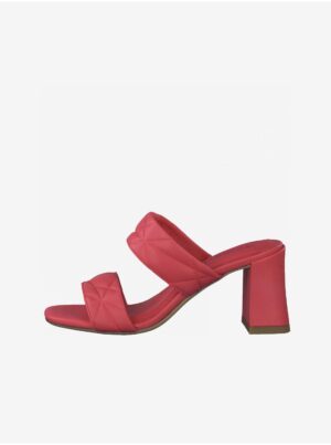 Dark pink heeled slippers Tamaris - Women's
