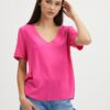 Dark pink women's basic t-shirt VILA Paya - Women's