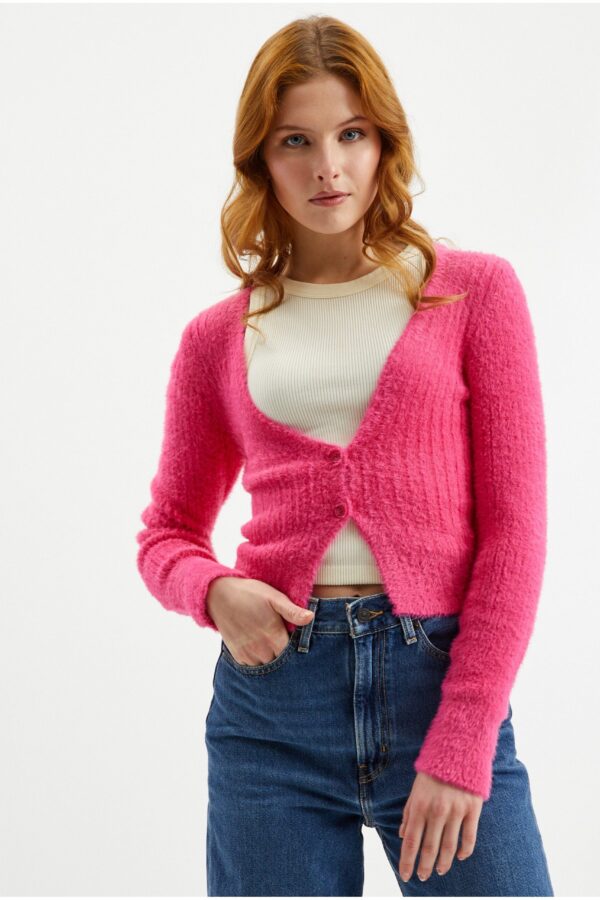 Dark pink women's cardigan Noisy May Sweet - Women's