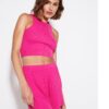 Dark pink women's crop top tank top ONLY Belia - Women's