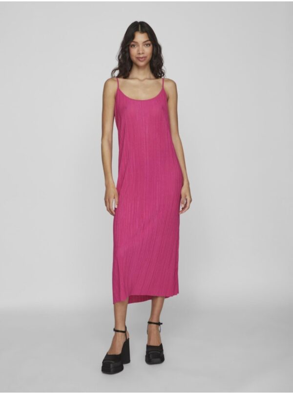 Dark pink women's maxi-dresses VILA Plisa - Ladies
