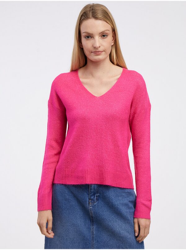Dark pink women's sweater JDY Elanora - Women's