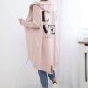 Dark powder pink print cardigan