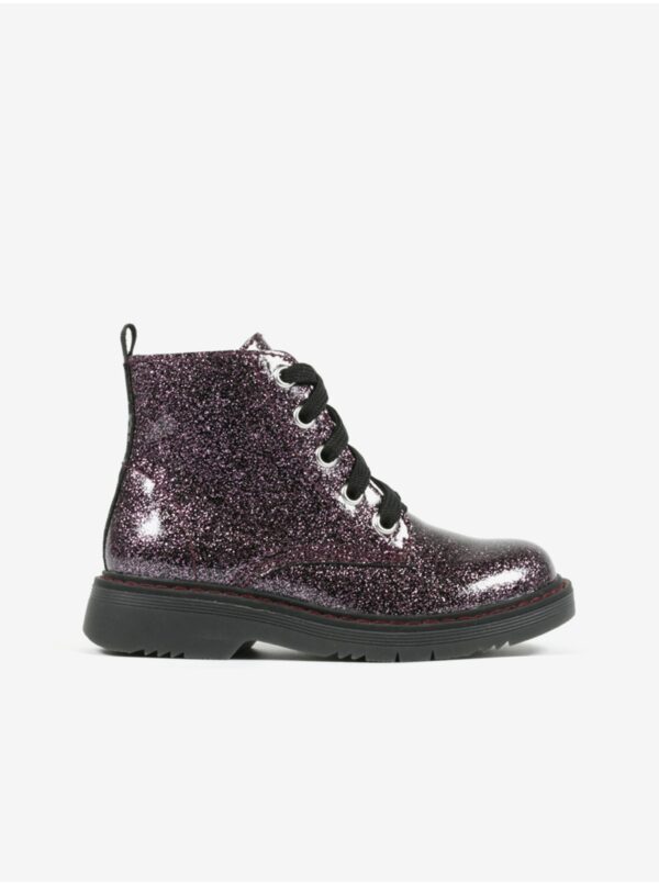 Dark purple girls' glittery ankle boots Richter - Girls