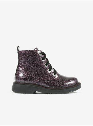 Dark purple girls' glittery ankle boots Richter - Girls