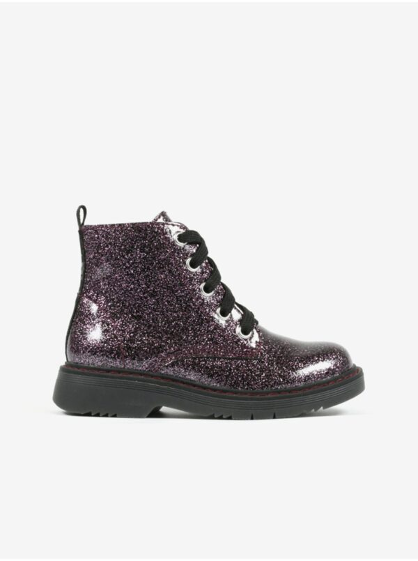 Dark purple girls' glittery ankle boots Richter - Girls