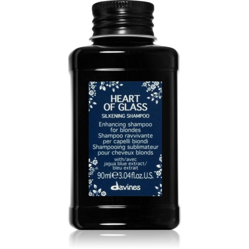 Davines Heart of Glass Silkening Shampoo finom állagú tisztító sampon szőke hajra 90 ml-Ár
