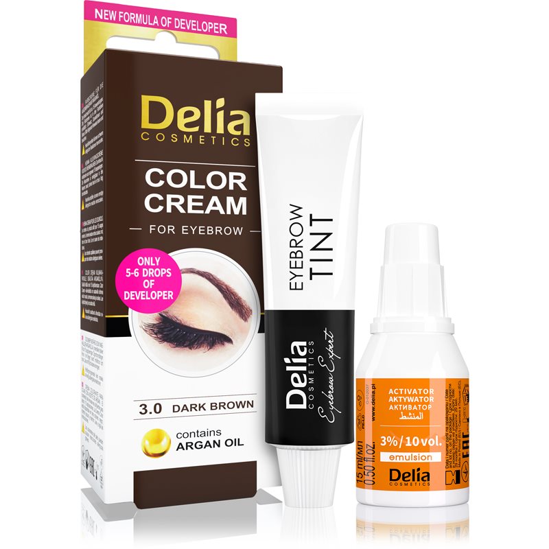 Delia Cosmetics Argan Oil szemöldökfesték árnyalat 3.0 Dark Brown 15 ml-Eredeti