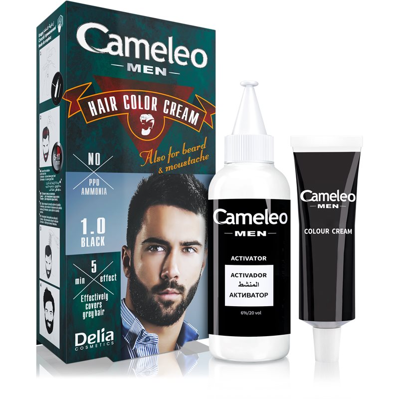 Delia Cosmetics Cameleo Men hajfesték árnyalat 1.0 Black 30 ml-Eredeti