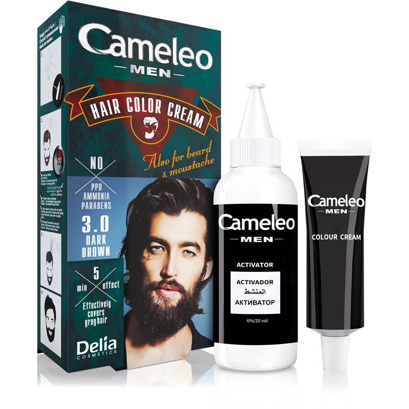 Delia Cosmetics Cameleo Men hajfesték árnyalat 3.0 Dark Brown 30 ml-Eredeti