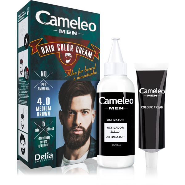 Delia Cosmetics Cameleo Men hajfesték árnyalat 4.0 Medium Brown 30 ml-Eredeti