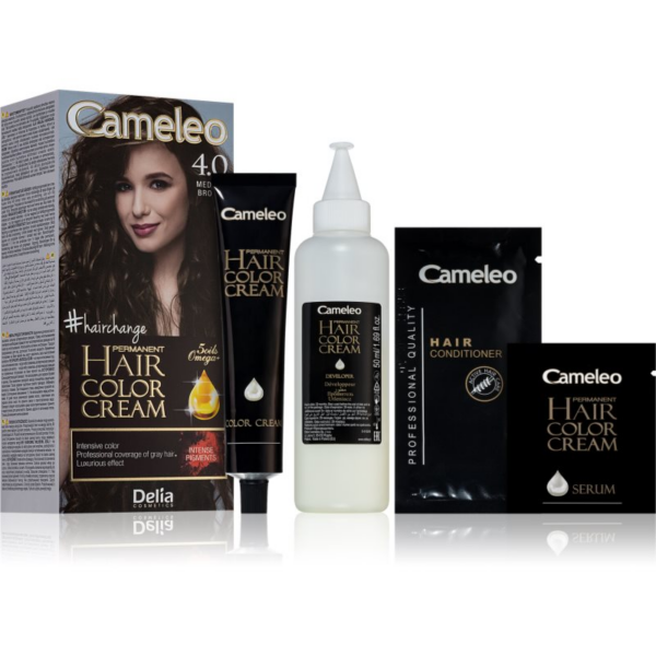 Delia Cosmetics Cameleo Omega tartós hajfesték árnyalat 4.0 Medium Brown-Ár