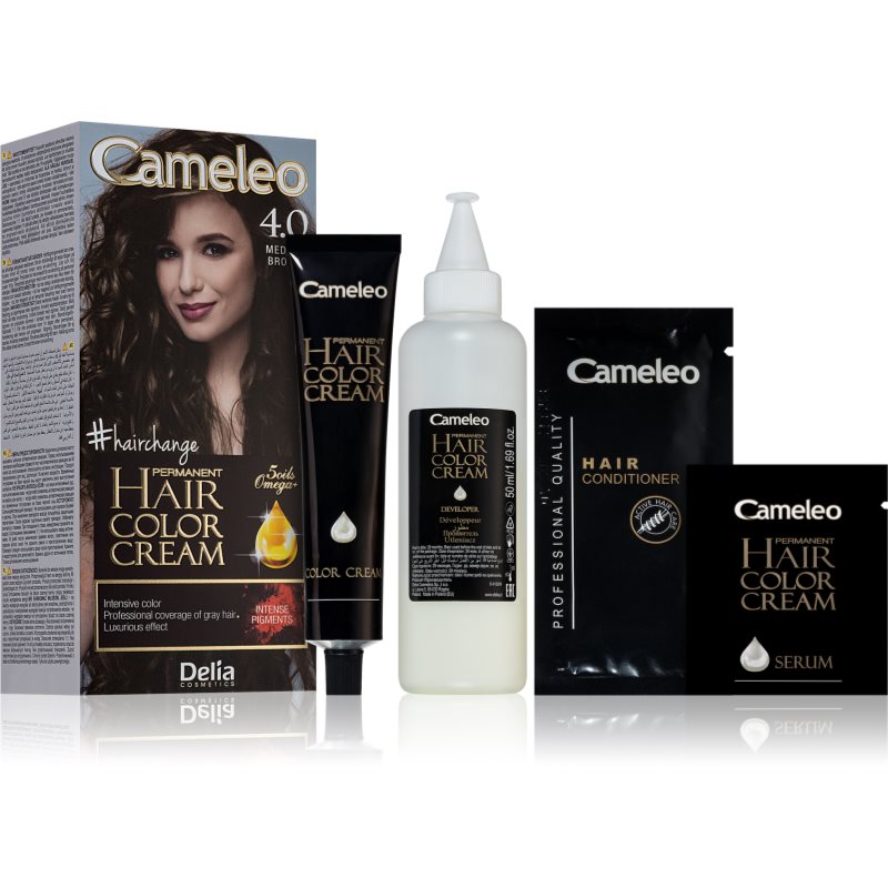 Delia Cosmetics Cameleo Omega tartós hajfesték árnyalat 4.0 Medium Brown-Ár