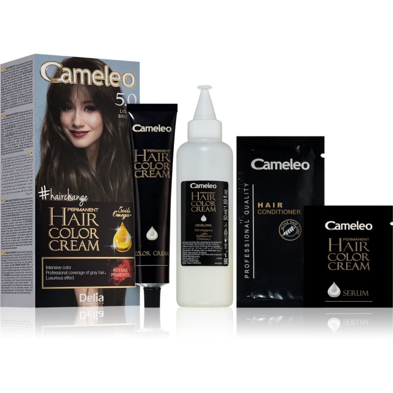 Delia Cosmetics Cameleo Omega tartós hajfesték árnyalat 5.0 Light Brown-Ár