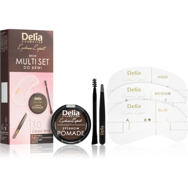Delia Cosmetics Eyebrow Expert Zest Szemöldökformázó készlet árnyalat 3.0 Dark Brown 1 db-Ár