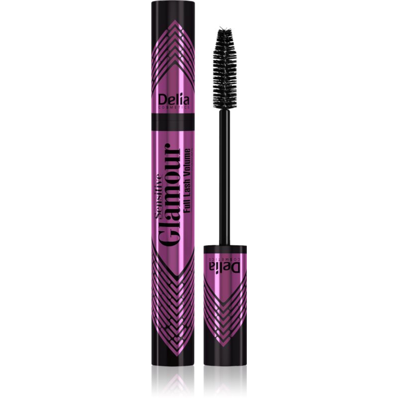 Delia Cosmetics Glamour dúsító és hosszabbító szempillaspirál érzékeny szemre árnyalat Black 11 ml-Eredeti