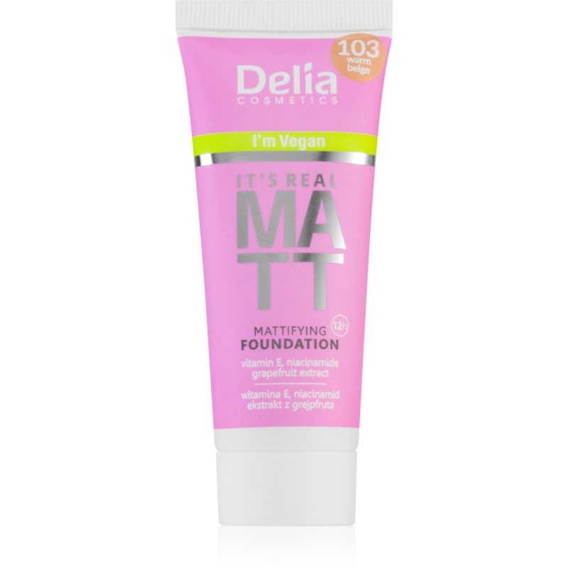 Delia Cosmetics It's Real Matt mattító alapozó árnyalat 103 Warm Beige 30 ml-Ár