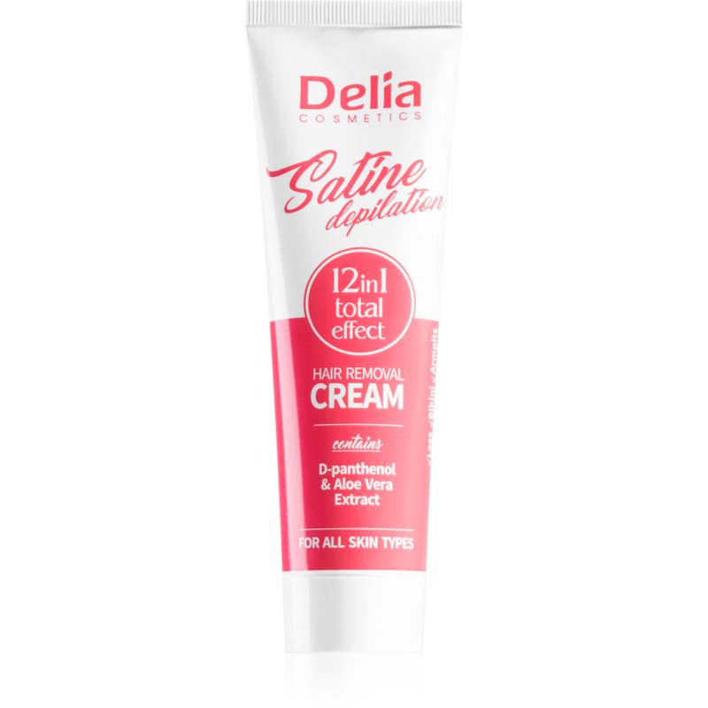 Delia Cosmetics Satine Depilation 12in1 Total Effect szőrtelenítő krém minden bőrtípusra 100 ml-Ár