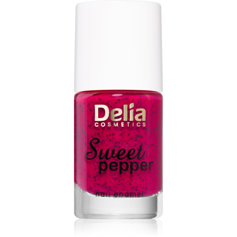 Delia Cosmetics Sweet Pepper Black Particles körömlakk árnyalat 05 Raspberry 11 ml-Ár