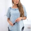 Denim blouse with stretch