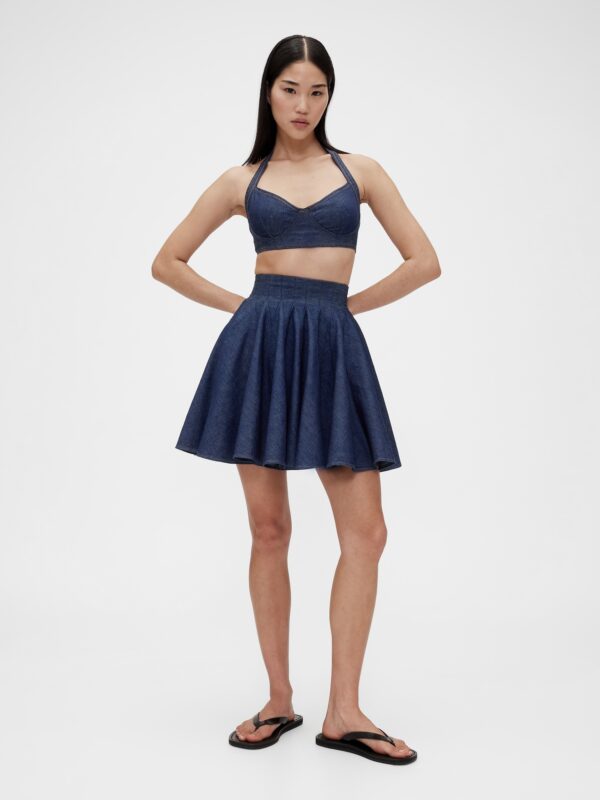 Denim pleated mini skirt GapStudio by Zac Posen - Women's
