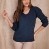 Denim sweater with V-neck
