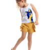 Denokids Ceylan Girl's T-shirt Woven Shorts Set