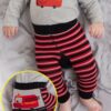 Denokids Firefighter Baby Boy Knitted Striped Tights-Pants