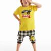Denokids Pirate Plaid Boy's T-shirt Capri Shorts Set