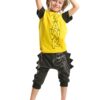 Denokids Serrated Rawr Boy T-shirt Capri Shorts Set