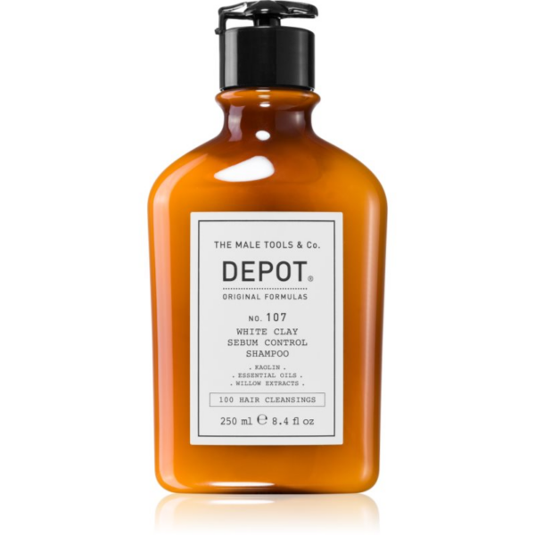 Depot 100 HAIR CLEANSING NO. 107 WHITE CLAY SEBUM SHAMPOO tisztító sampon zsíros hajra és fejbőrre 250 ml-Ár