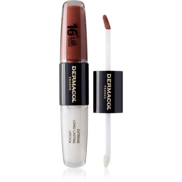 Dermacol 16H Lip Colour hosszan tartó rúzs és ajakfény árnyalat 23 Mocha Brown 2x4 ml-Ár
