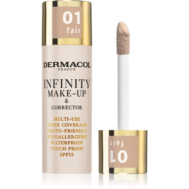 Dermacol Infinity Magas fedésű alapozó SPF 15 árnyalat 01 Fair 20 g-Ár
