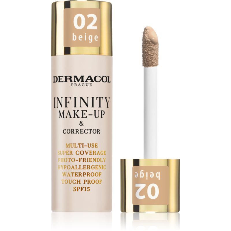 Dermacol Infinity Magas fedésű alapozó SPF 15 árnyalat 02 Beige 20 g-Ár