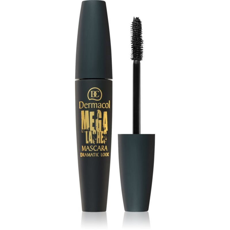 Dermacol Mega Lashes Dramatic Look dúsító és göndörítő szempillaspirál árnyalat Black 13 ml-Eredeti