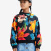 Desigual Chandra Black Girls' Floral Sweatshirt
