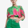 Desigual Garret Green-Pink Womens Top - Women