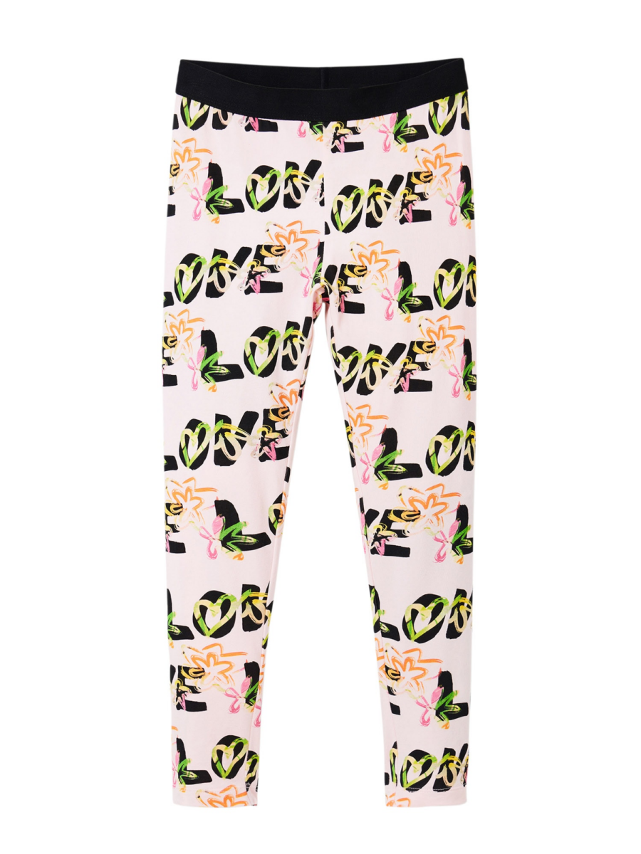Desigual Leggings 'Garden'  zöld / narancs / rózsaszín / fekete-Hungary