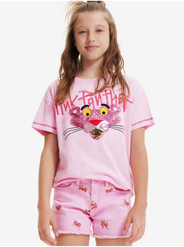 Desigual Pink Panther Girls' T-Shirt - Girls