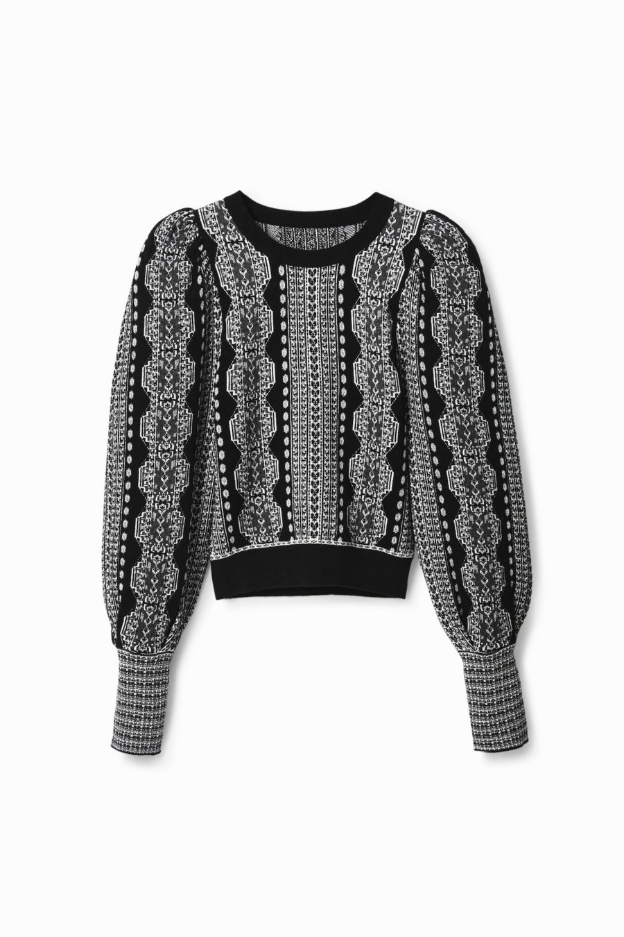 Desigual Pulóver 'Kafka'  fekete / fehér-Hungary