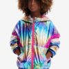 Desigual Rainbow Metallic Pink & Blue Girls' Jacket - Girls
