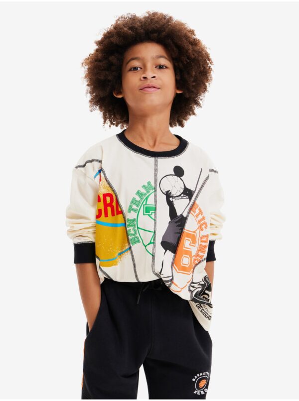 Desigual Roy Cream Long Sleeve T-Shirt for Boys - Boys