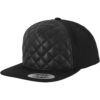 Diamond Quilted Snapback Black
