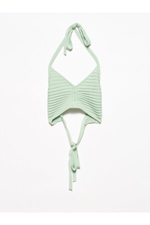 Dilvin 1011 Tie Back Knitwear Bustier-mint