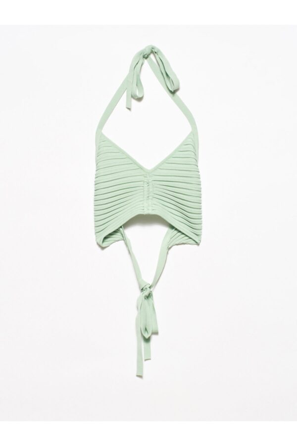 Dilvin 1011 Tie Back Knitwear Bustier-mint