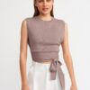 Dilvin 1100 Low-cut Back Knitwear Blouse-mink