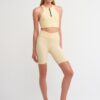 Dilvin 7936 Belt Detailed Short Leggings-c.yellow.