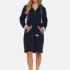 Doctor Nap Woman's Bathrobe SMZ.4508 Navy Blue