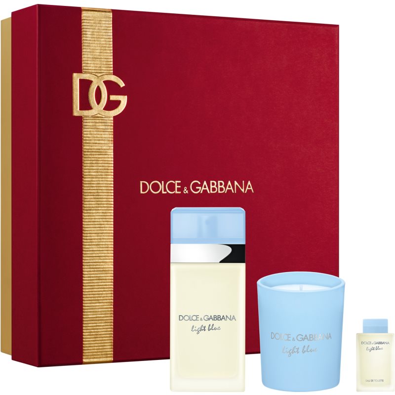 Dolce&Gabbana Light Blue EDT Trio Gift Set With Candle ajándékszett hölgyeknek
